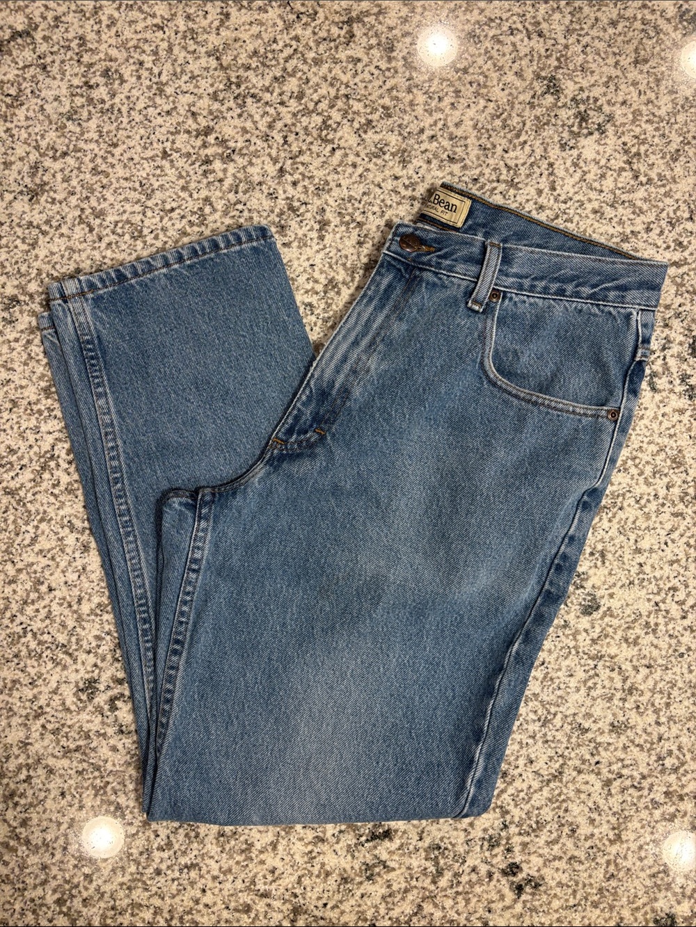L.L. Bean Men's Natural Fit Medium Blue Straight-Leg Jeans